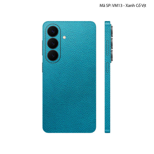 Miếng Dán Da Samsung Galaxy S26 Plus Vân Mil Xanh Cổ Vịt | VM13