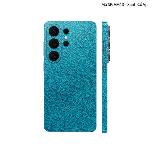 Miếng Dán Da Samsung Galaxy S26 Ultra Vân Mil Xanh Cổ Vịt | VM13