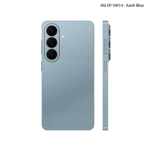 Miếng Dán Da Samsung Galaxy S26 Plus Vân Mil Xanh Blue | VM14