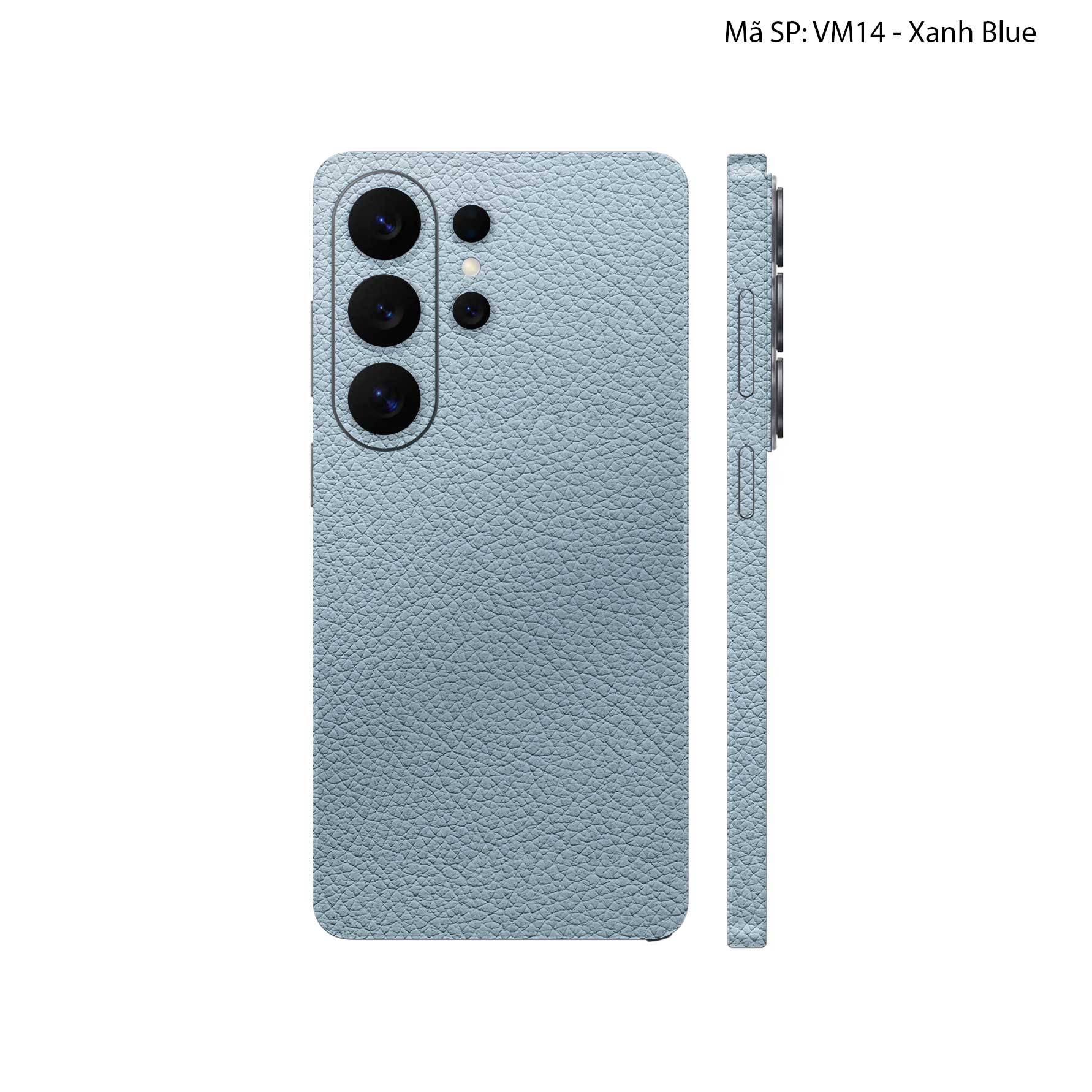 Miếng Dán Da Samsung Galaxy S26 Ultra Vân Mil Xanh Blue | VM14