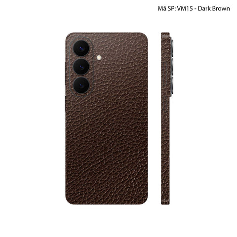 Miếng Dán Da Samsung Galaxy S26 Plus Vân Mil Dark Brown | VM15