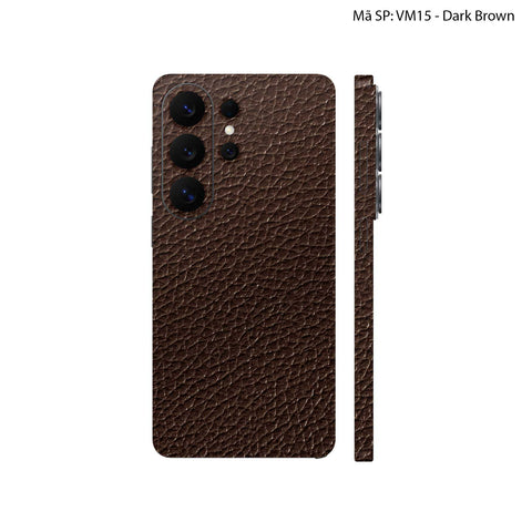 Miếng Dán Da Samsung Galaxy S26 Ultra Vân Mil Dark Brown | VM15