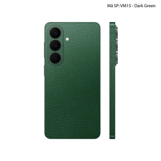 Miếng Dán Da Samsung Galaxy S26 Plus Vân Mil Dark Green | VM15