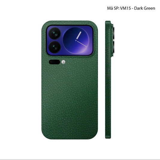 Miếng Dán Da Xiaomi 17 Series Vân Mil Dark Green | VM15