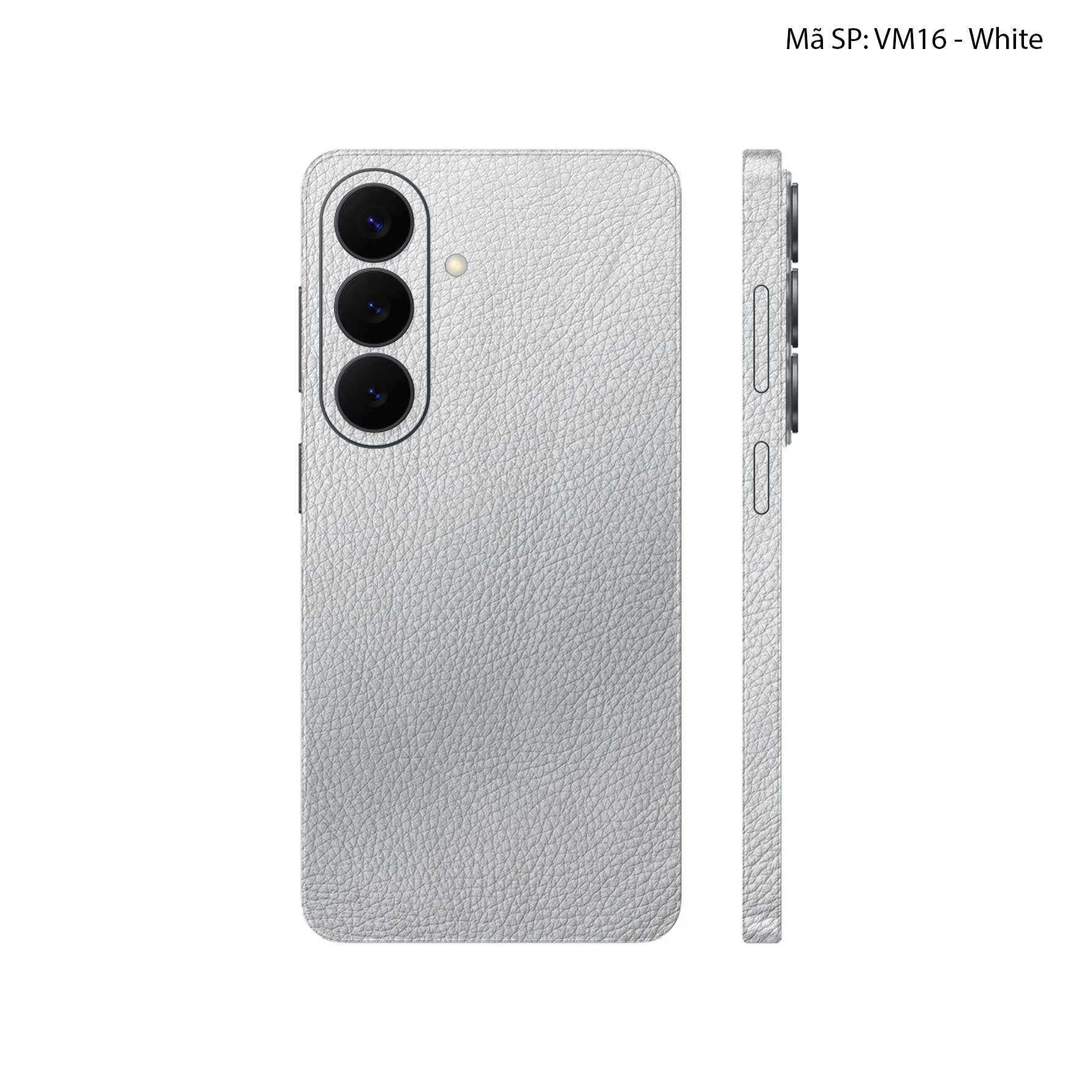 Miếng Dán Da Samsung Galaxy S26 Plus Vân Mil Trắng | VM16