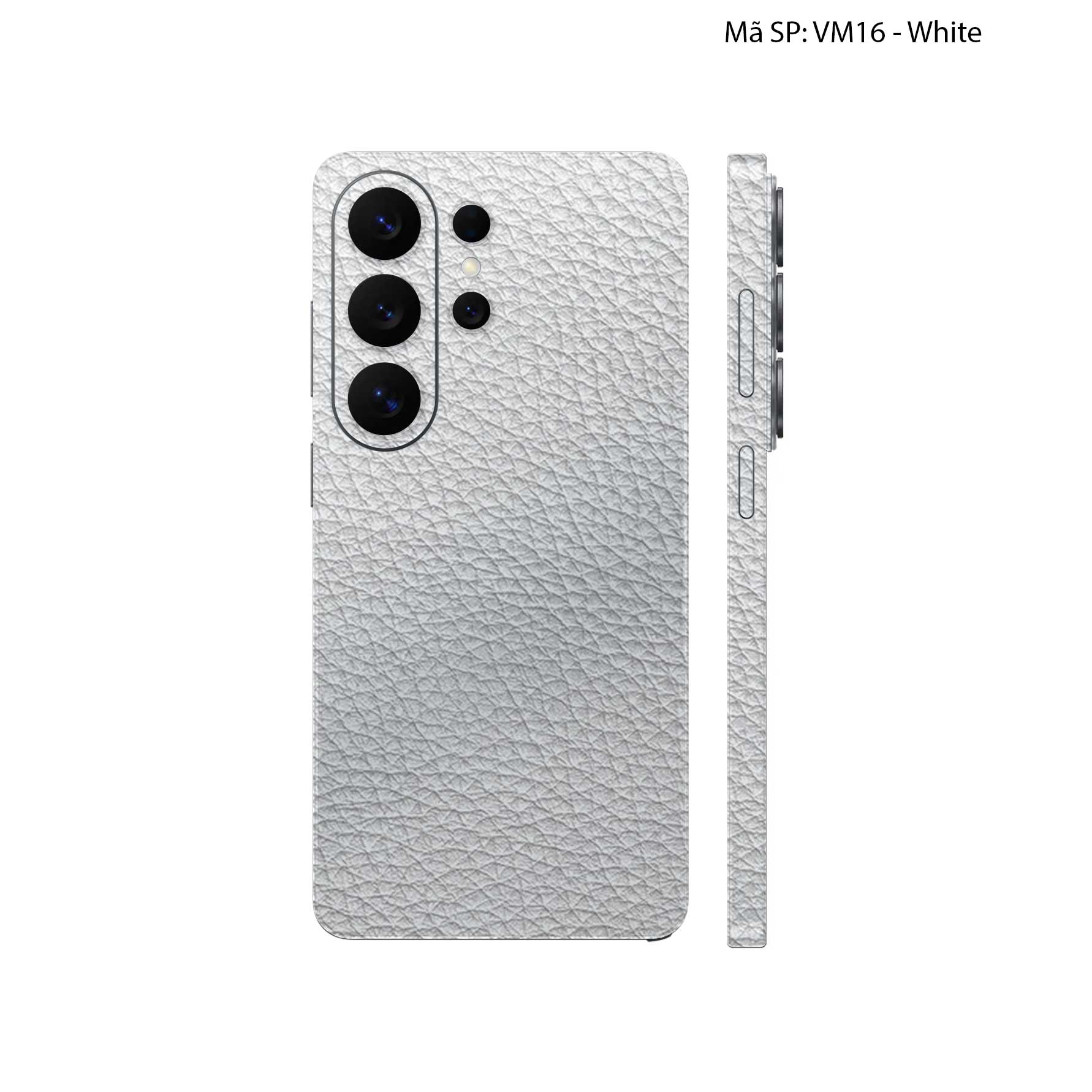 Miếng Dán Da Samsung Galaxy S26 Ultra Vân Mil Trắng | VM16