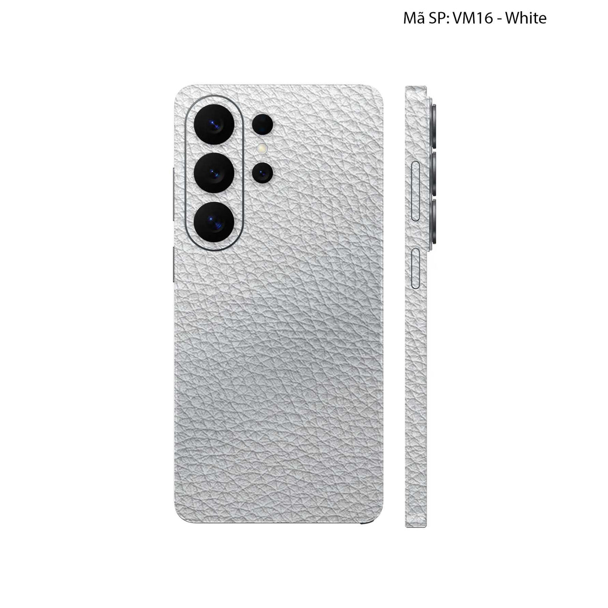 Miếng Dán Da Samsung Galaxy S26 Ultra Vân Mil Trắng | VM16