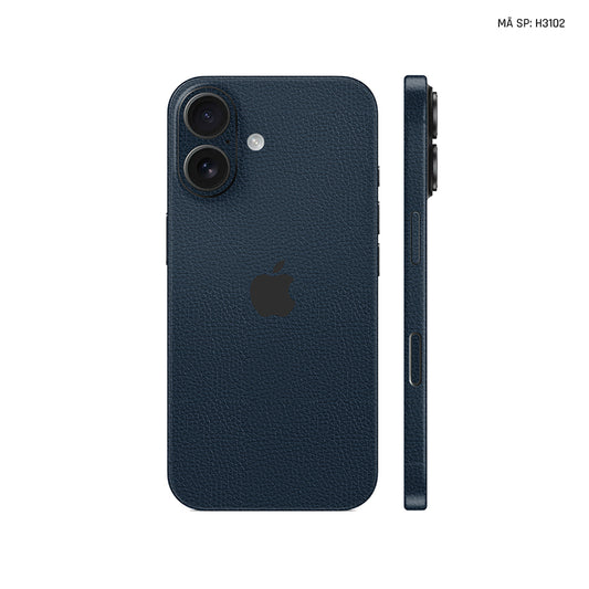 Miếng Dán Da IPhone 15 Series Vân Mil Xanh Navy | H3102