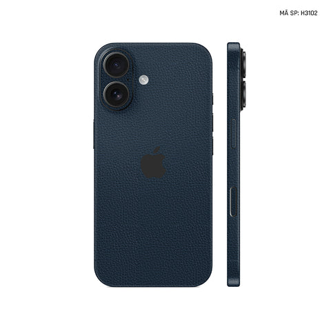 Miếng Dán Da IPhone 16 Series Vân Mil Xanh Navy | H3102