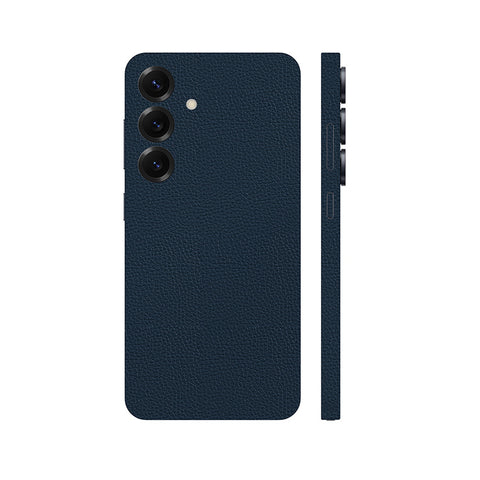 Miếng Dán Da Samsung Galaxy S24 Series Vân Mil Xanh Navy