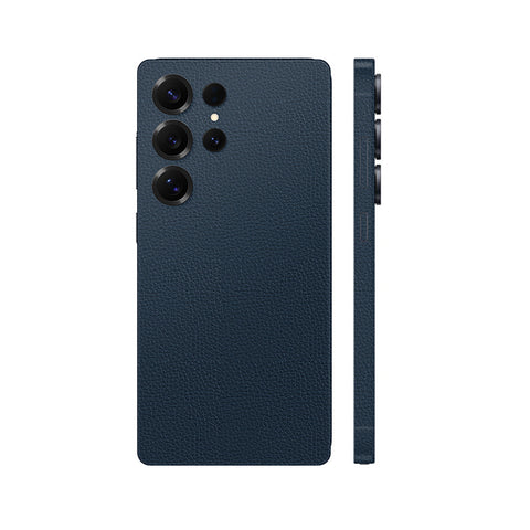 Miếng Dán Da Samsung Galaxy S24 Series Vân Mil Xanh Navy
