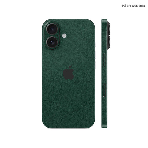 Miếng Dán Da IPhone 16 Series Vân Mil Xanh Rêu | Y225-5053