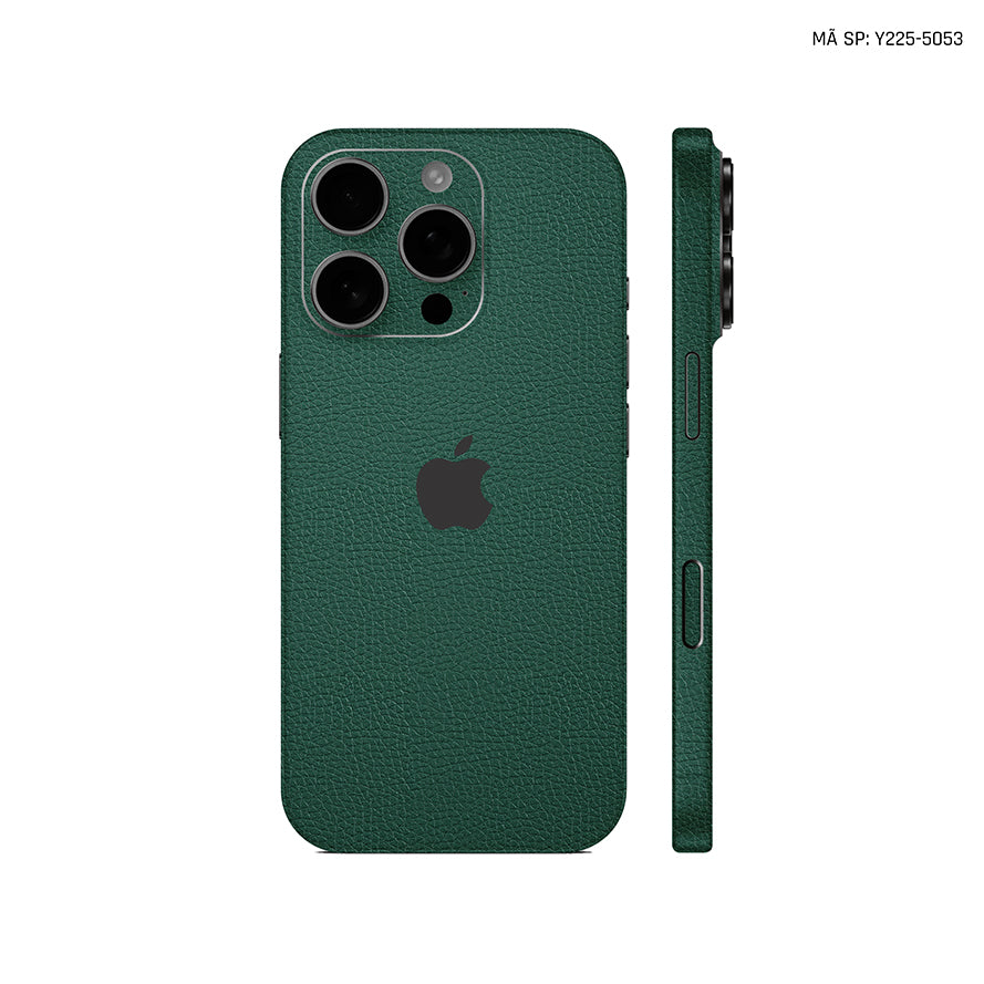 Miếng Dán Da IPhone 16 Series Vân Mil Xanh Rêu | Y225-5053