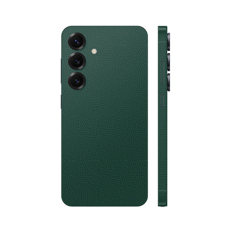 Miếng Dán Da Samsung Galaxy S24 Series Vân Mil Xanh Rêu
