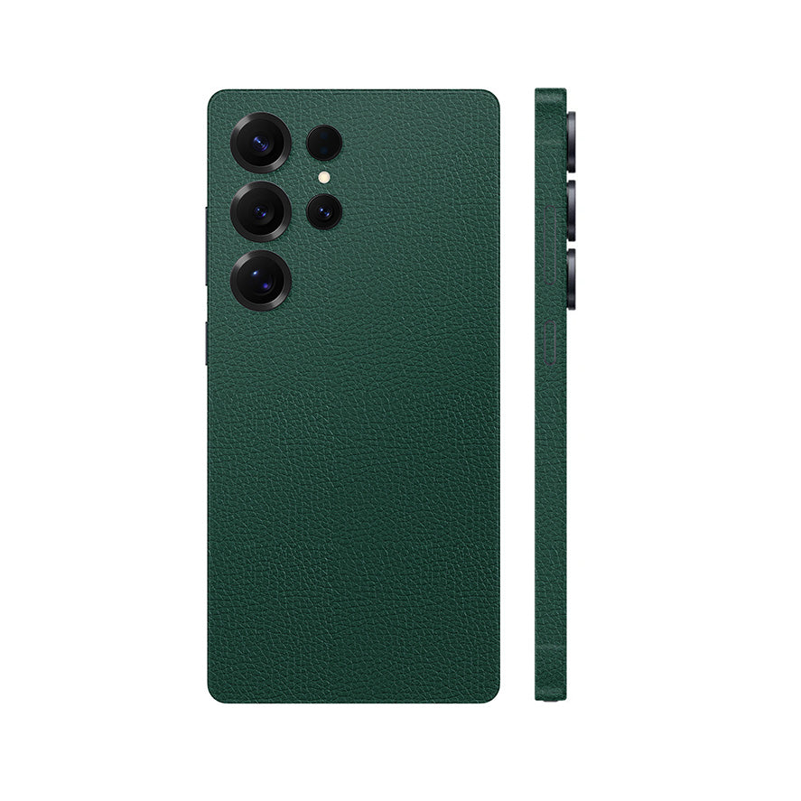 Miếng Dán Da Samsung Galaxy S24 Series Vân Mil Xanh Rêu