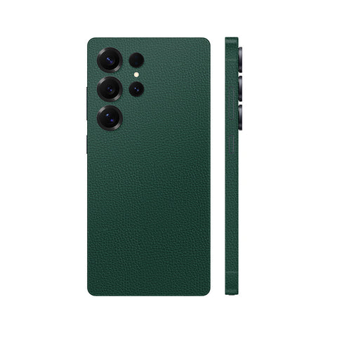 Miếng Dán Da Samsung Galaxy S24 Series Vân Mil Xanh Rêu
