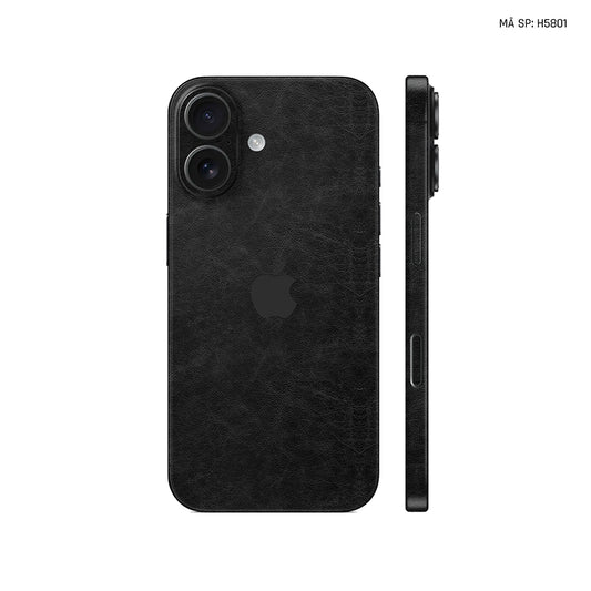 Miếng Dán Da IPhone 15 Series Vân Nappa Đen | H5801