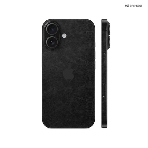 Miếng Dán Da IPhone 16 Series Vân Nappa Đen | H5801
