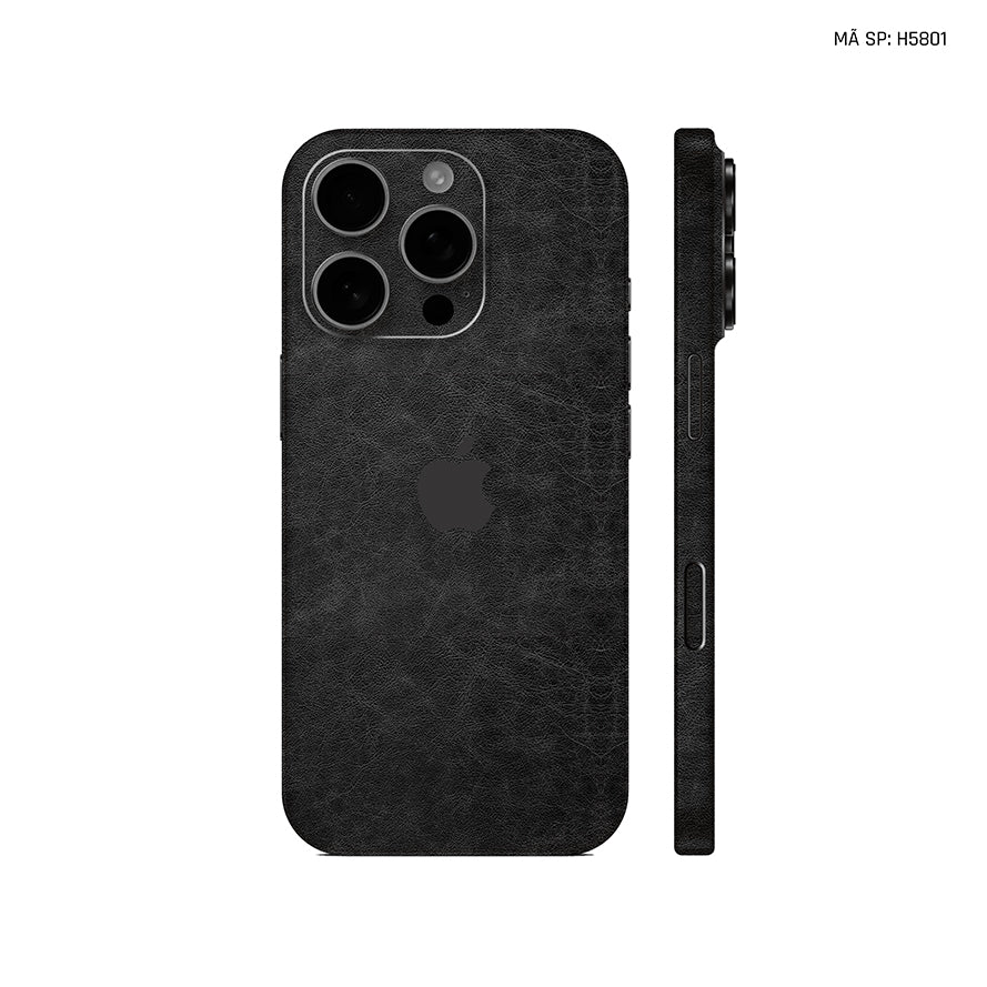 Miếng Dán Da IPhone 16 Series Vân Nappa Đen | H5801