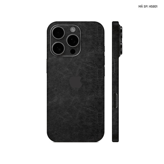 Miếng Dán Da IPhone 15 Series Vân Nappa Đen | H5801