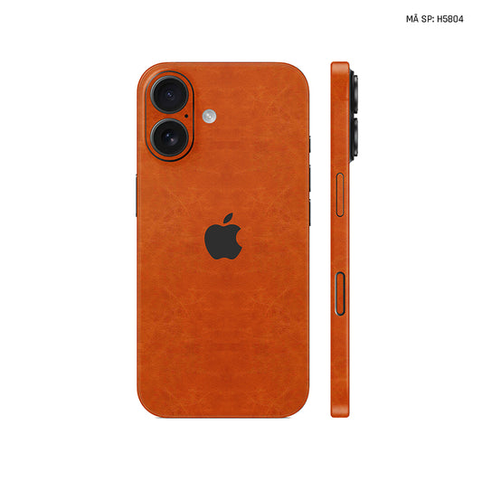Miếng Dán Da IPhone 15 Series Vân Nappa Nâu Bò | H5804