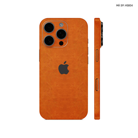Miếng Dán Da IPhone 16 Series Vân Nappa Nâu Bò | H5804