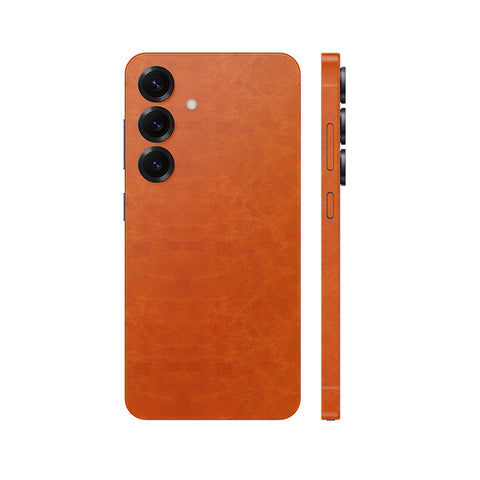 Miếng Dán Da Samsung Galaxy S25 Series Vân Nappa Nâu Bò | H5804