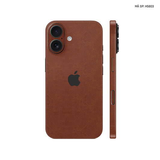 Miếng Dán Da IPhone 15 Series Vân Nappa Nâu Cafe | H5803