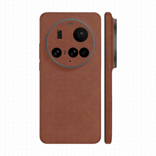 Miếng Dán Da Xiaomi 15 Series Vân Nappa Nâu