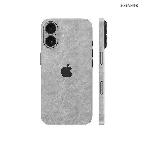 Miếng Dán Da IPhone 16 Series Vân Nappa Xám | H5802
