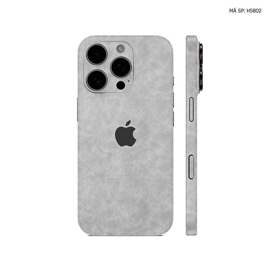 Miếng Dán Da IPhone 16 Series Vân Nappa Xám | H5802
