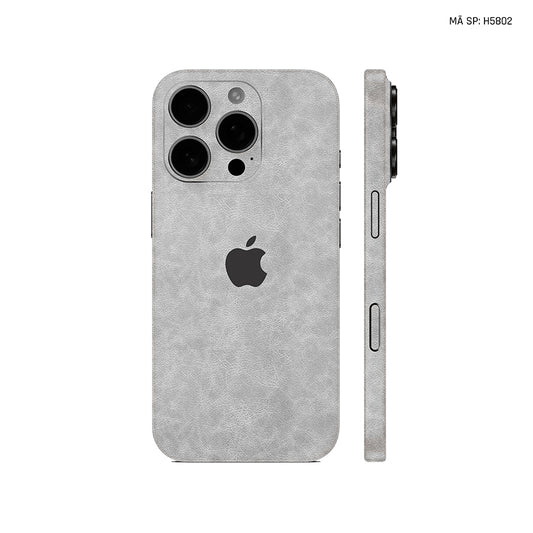 Miếng Dán Da IPhone 15 Series Vân Nappa Xám | H5802