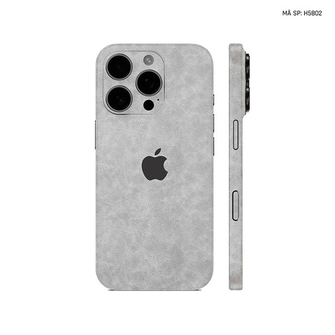 Miếng Dán Da IPhone 16 Series Vân Nappa Xám | H5802