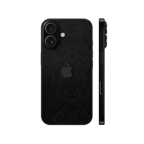 Miếng Dán Da IPhone 15 Series Vân Rắn Đen