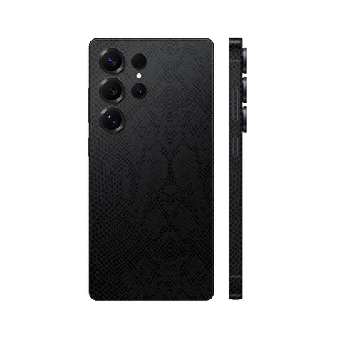 Miếng Dán Da Samsung Galaxy S24 Series Vân Rắn Đen