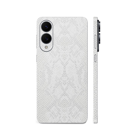Miếng Dán Da Samsung Galaxy S25 Series Vân Rắn Trắng | MWP-001