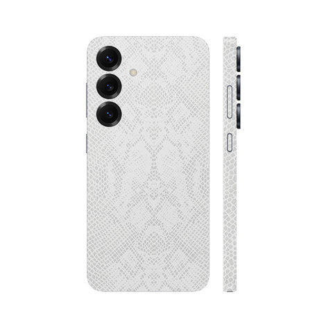 Miếng Dán Da Samsung Galaxy S24 Series Vân Rắn Trắng