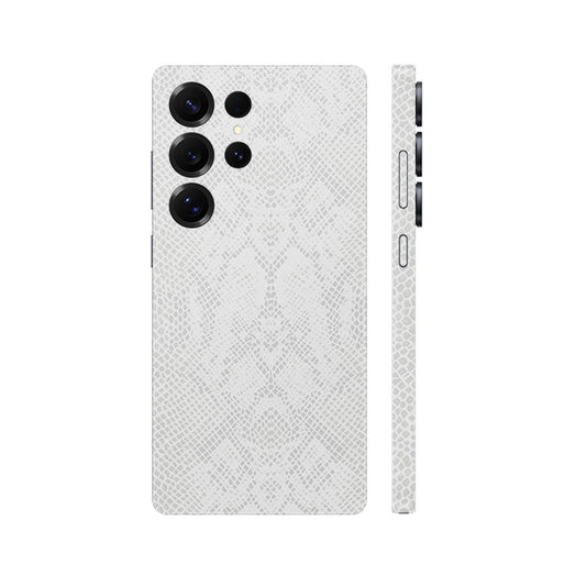 Miếng Dán Da Samsung Galaxy S24 Series Vân Rắn Trắng