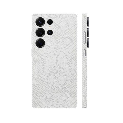 Miếng Dán Da Samsung Galaxy S24 Series Vân Rắn Trắng