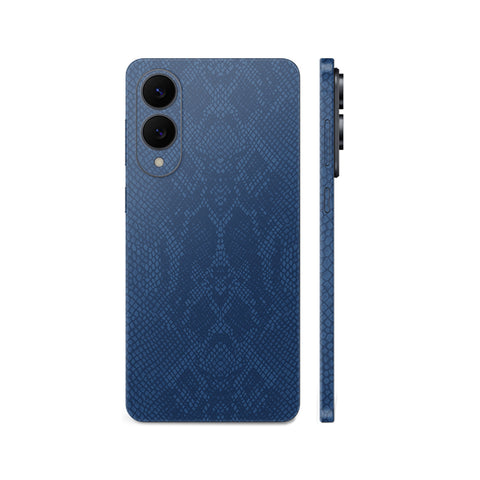 Miếng Dán Da Samsung Galaxy S25 Series Vân Rắn Xanh Navy | MW7-002