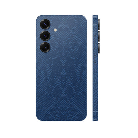 Miếng Dán Da Samsung Galaxy S25 Series Vân Rắn Xanh Navy | MW7-002