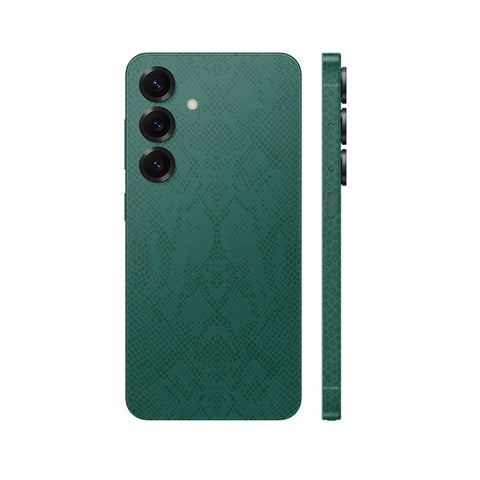 Miếng Dán Da Samsung Galaxy S25 Series Vân Rắn Xanh Rêu | MWP-006