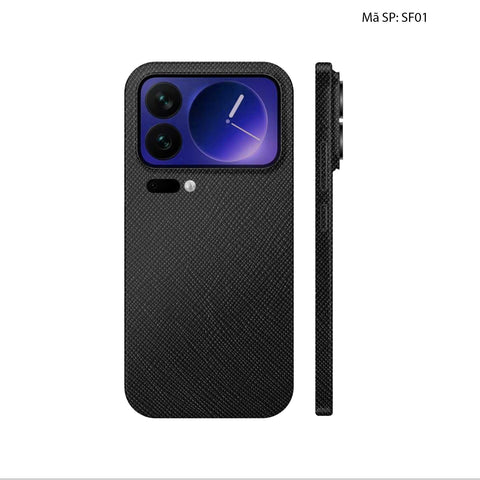 Miếng Dán Da Xiaomi 17 Series Vân Saffiano Đen | SF01