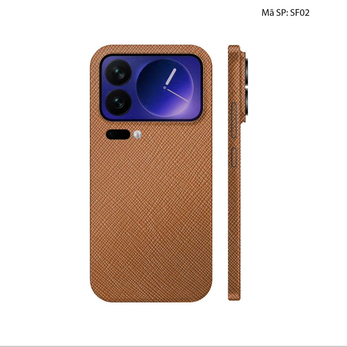 Miếng Dán Da Xiaomi 17 Series Vân Saffiano Nâu | SF02