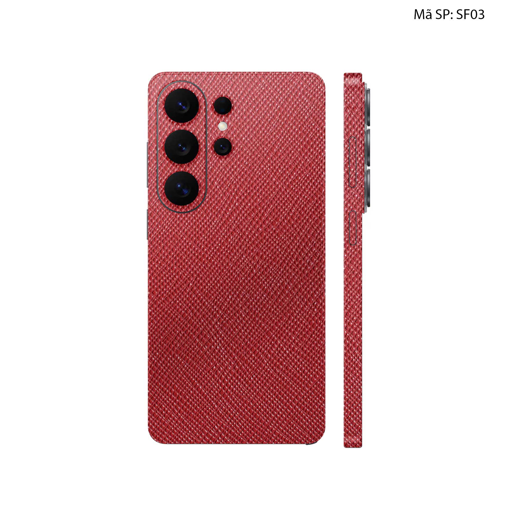 Miếng Dán Da Samsung Galaxy S26 Ultra Saffiano Đỏ | SF03