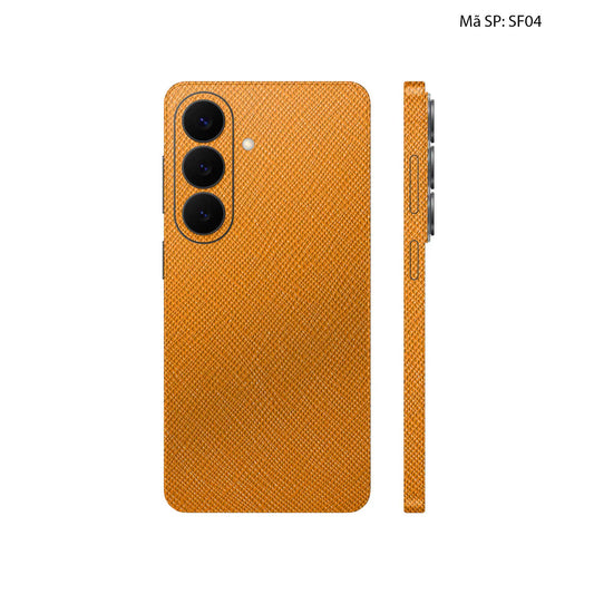 Miếng Dán Da Samsung Galaxy S26 Plus Saffiano Nâu Cam | SF04