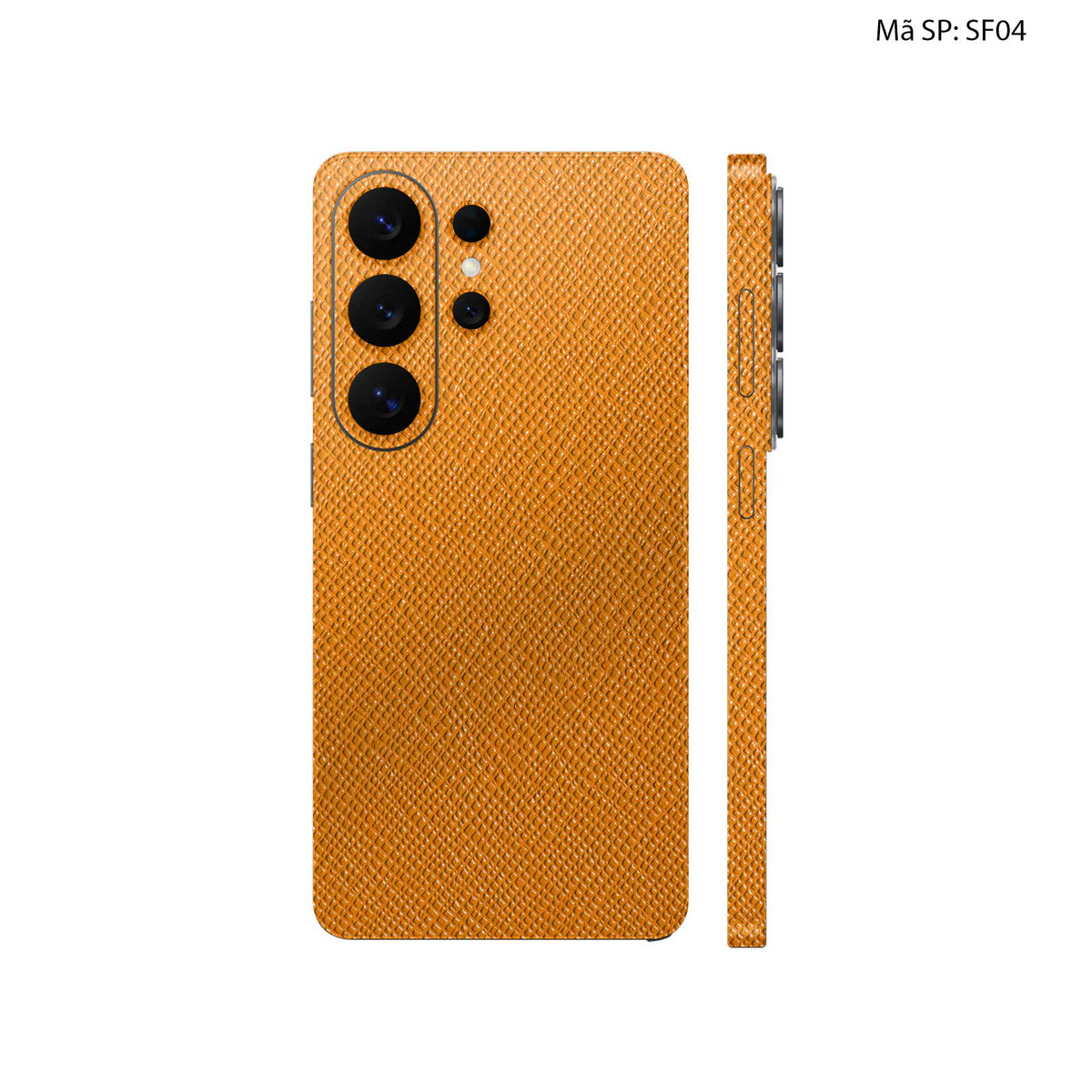 Miếng Dán Da Samsung Galaxy S26 Ultra Saffiano Nâu Cam | SF04
