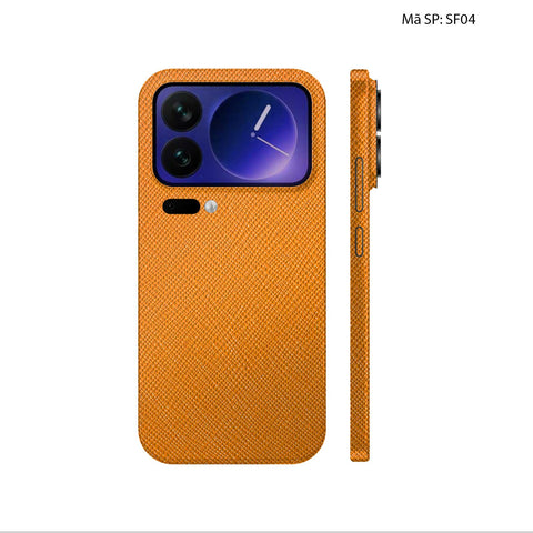 Miếng Dán Da Xiaomi 17 Series Vân Saffiano Nâu Cam | SF04