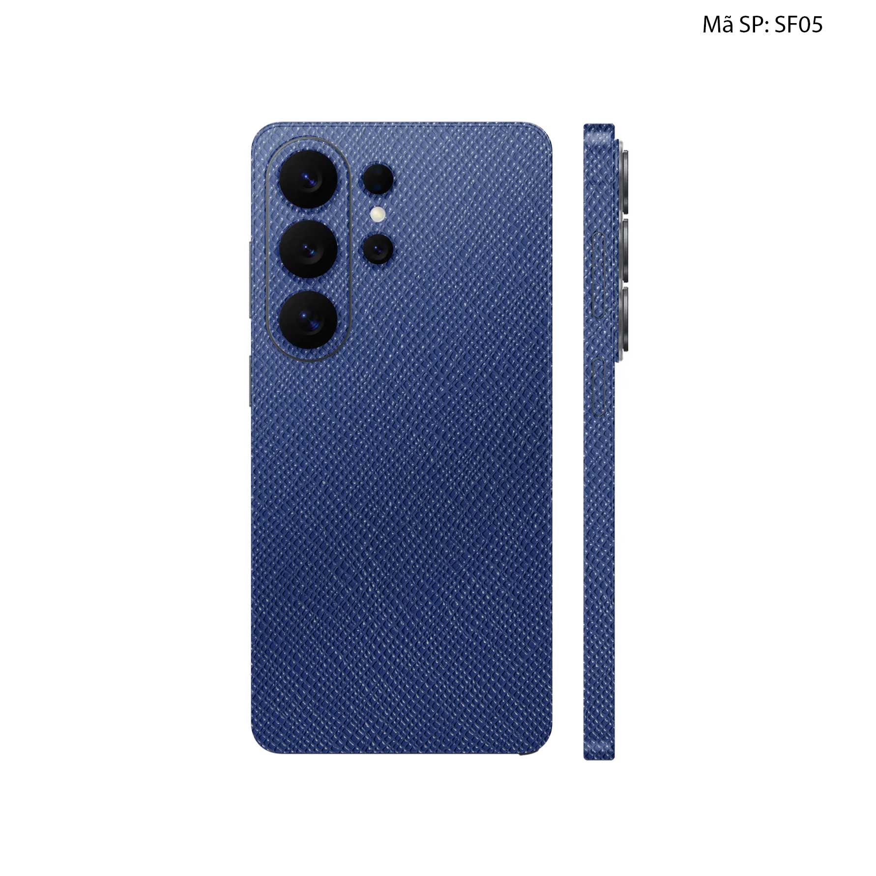 Miếng Dán Da Samsung Galaxy S26 Ultra Saffiano Xanh Navy | SF05