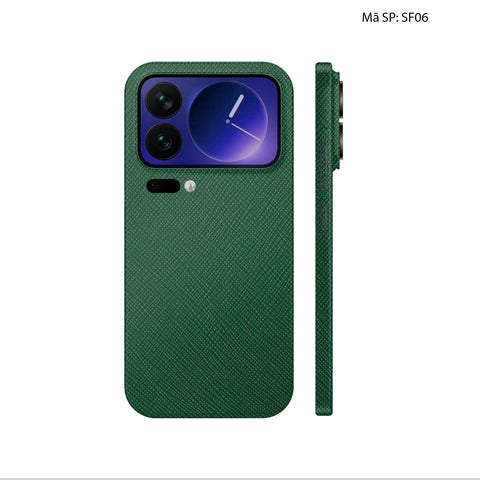 Miếng Dán Da Xiaomi 17 Series Vân Saffiano Xanh Rêu | SF06